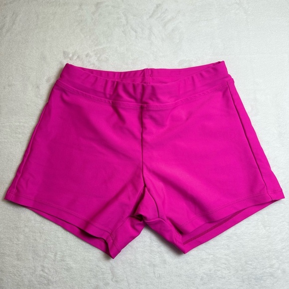 Bright Pink Cheer Dance Biker Spandex Shorts for Girls Booty Under Dress - Picture 1 of 4